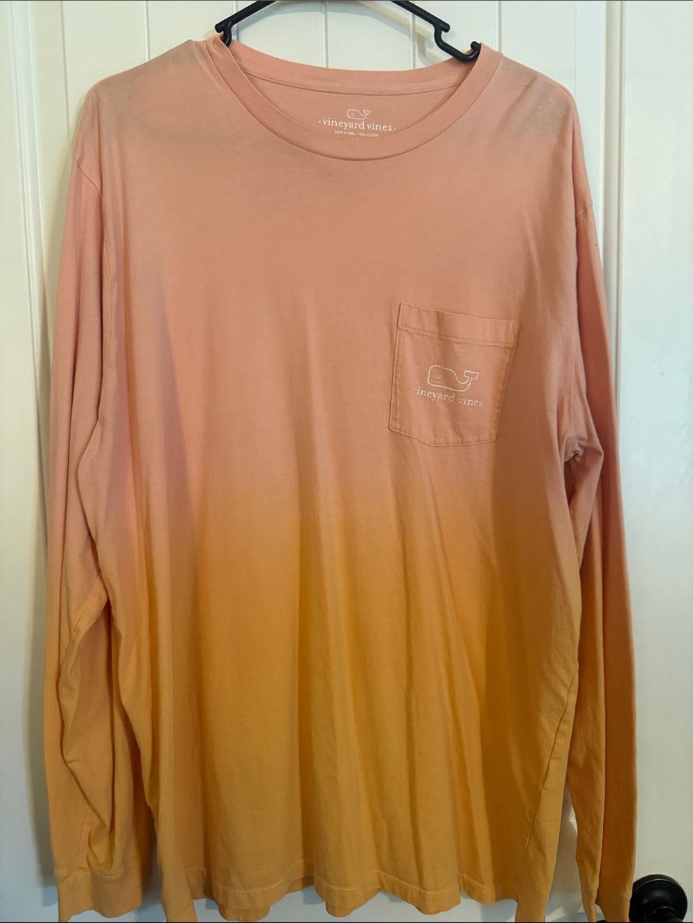 Vineyard Vines Men's Long-Sleeve Pocket Tee - Pink to Yellow Ombre WORN ONCE!